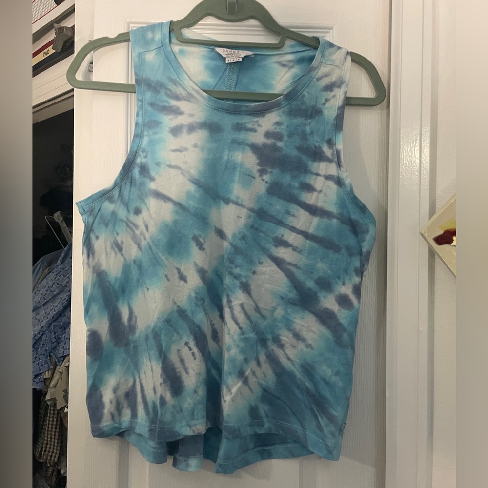 Junior's Danskin Small Blue Tie Dye Athletic Tank